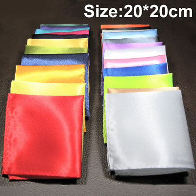 #ad Men#x27;s Solid Handkerchief Silk Pocket Square Hanky Buiness Party Paisley Hankies C $0.99