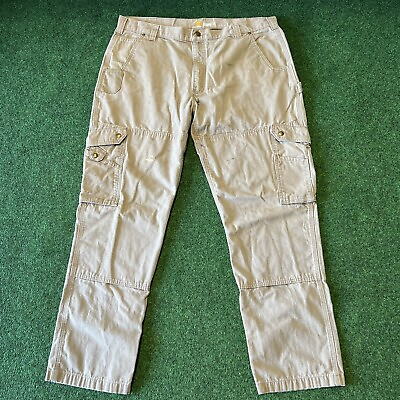#ad Carhartt Pants B342 DES Mens 42X34 Relaxed Ripstop Cargo Double Knee Workwear $28.88