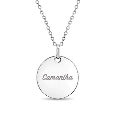 #ad 925 Sterling Silver Small Round Medal Necklace For Young Girls and Pre Teens 16quot; $29.00