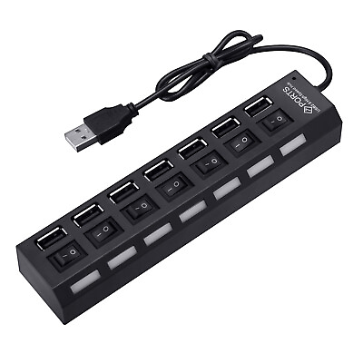 Multi Port Charger 6 USB Hub Desktop Wall Fast Charging Station AC Power Adapter $6.11