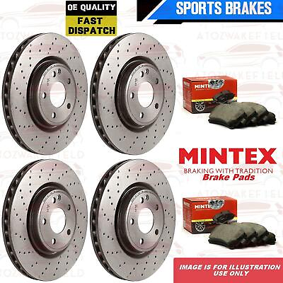 #ad FOR AUDI A1 1.4 TFSI FRONT REAR DRILLED PERFORMANCE BRAKE DISCS MINTEX PADS GBP 279.99