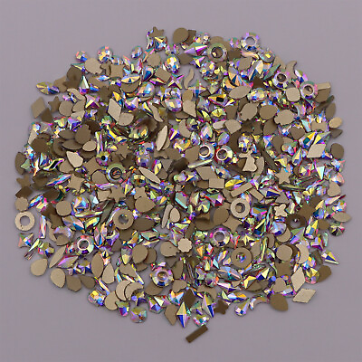 #ad Nail Art Glass Rhinestones Glitter Diamond Crystal Gem 3D Tips DIY Decoration $5.44