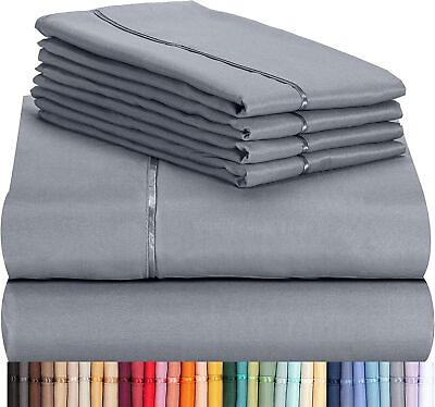 #ad 6 Piece Premium Bamboo Sheet Set Deep Pockets 50 Colors 2200 Count Soft $29.99