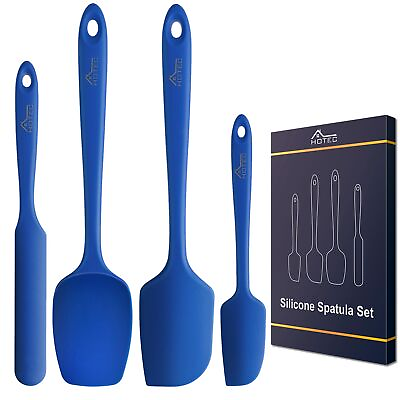 HOTEC High Heat Resistant Food Grade Silicone Rubber Spatula Set set of 4 $16.99