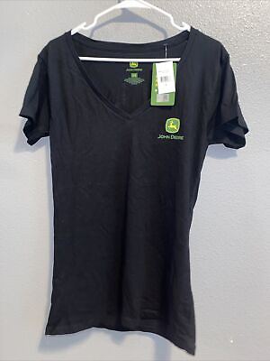 #ad NWT Womens John Deere T Shirt Size Large Black QUALITY NEW READ $14.99