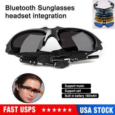 #ad Bluetooth 4.1 Sunglasses Wireless Smart Glasses Headphone Headset Earphone Mic $14.77