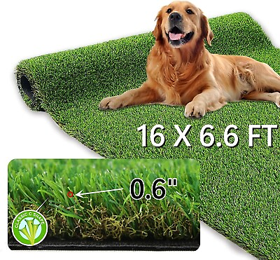 6.6*16 FT Artificial Grass Mat Synthetic Landscape Fake Lawn Pet Dog Turf Garden $52.39