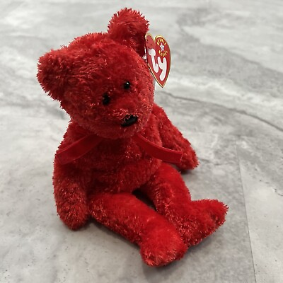 #ad NWT TY Beanie Baby SIZZLE the Bear 8.5 inch Original Red $9.98