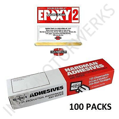 #ad Red 2 Non Sag Double Bubble Packet 100 Packs Epoxy 04008 Hardman Fast Set $182.67