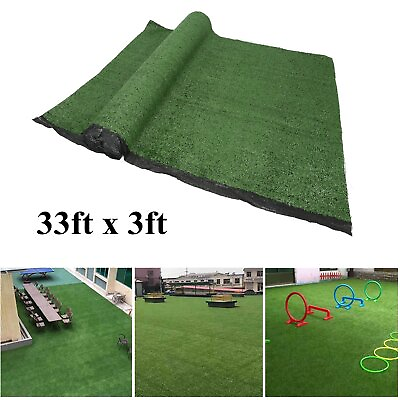 #ad 33ft. x 3ft. Synthetic Landscape Fake Grass Mat Artificial Pet Turf Lawn Garden $49.33