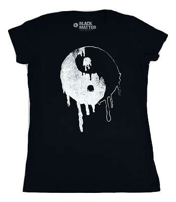 #ad Hot Topic Juniors Ying Yang Drip Graphic Black Shirt New L $9.99