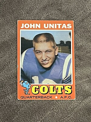 #ad 1971 Topps Football John Johnny Unitas #1 VG EX HOF Baltimore Colts Legend $14.99