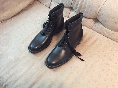 #ad Alfani Vincent Leather Chelsea Boots For Men Black Size 12 $76.99