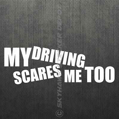 #ad My Driving Scares Me Funny Bumper Sticker Vinyl Decal Joke JDM Car Drift Truck $4.21