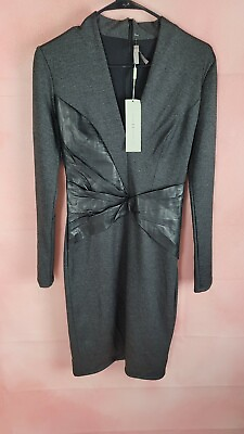 NWT HALSTON HERITAGE Long Sleeve DRESS Stretch Color Gray $69.99