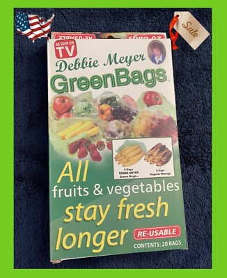 #ad Debbie Meyer Generic Green Bags Keep Fresh 20 Reusable Bags 10Med 10Lg Save $$$ $11.67