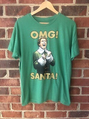 #ad SALE Elf Clark Griswold Christmas “ OMG Santa “ T Shirt Men#x27;s Size Medium $6.00