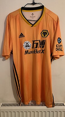 #ad Mens XL Wolverhampton Wanderers Wolves Home Adidas Climalite Players Shirt GBP 35.00