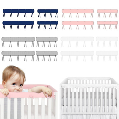 #ad 4Pcs Baby Crib Rail Cover Protector Safe Teething Guard Wrap for Standard Crib $23.99
