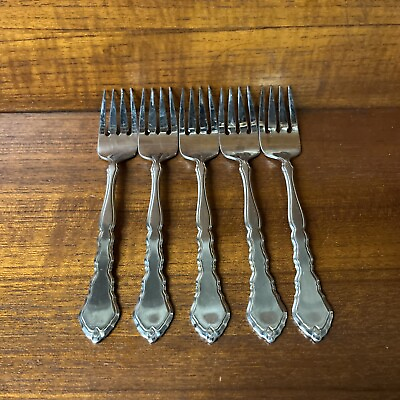 5 Oneida Community SATINIQUE Stainless Salad Forks 6 3 4quot; SHIPS FREE #ad $28.00