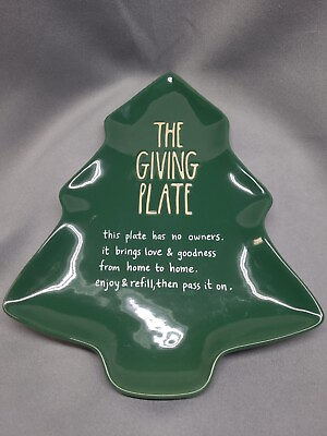 #ad Rae Dunn Christmas Collection Christmas Tree quot;THE GIVING PLATEquot; Sharing Tray NIB $24.99