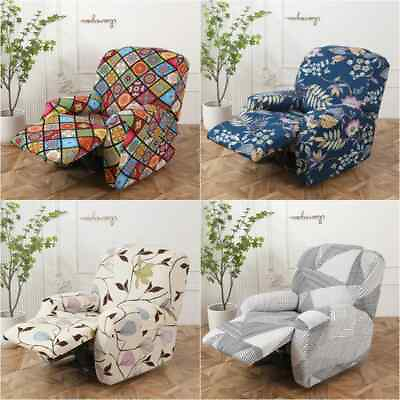 #ad Flowers Printed Recliner Chair Covers Stretch Armchair Covers for Living Room $45.46