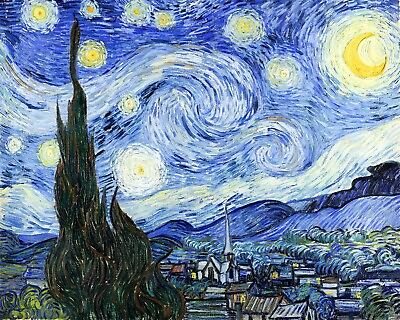 #ad Starry Night By Vincent Van Gogh Giclee Archival Fine Art Paper Reproduction $59.95
