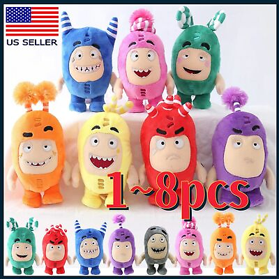 #ad 18cm Cartoon Oddbods Plush Kids Toys DollsSoft Cute Pogo Bubbles Jeff Slick Toy $7.26
