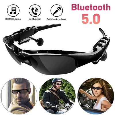 #ad Bluetooth 5.0 Sunglasses Wireless Glasses Headphone Headset Stereo Earphone Mic√ $11.62