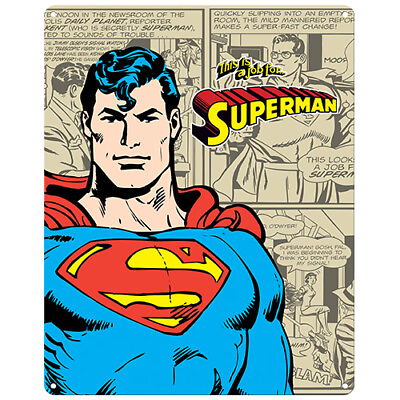 SUPERMAN Large Tin Wall Sign Man Cave Bar Fathers Day Birthday Bedroom Gift AU $19.96