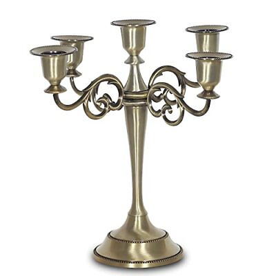 Candelabro de 5 brazos candelero centro de mesa decoración $27.40