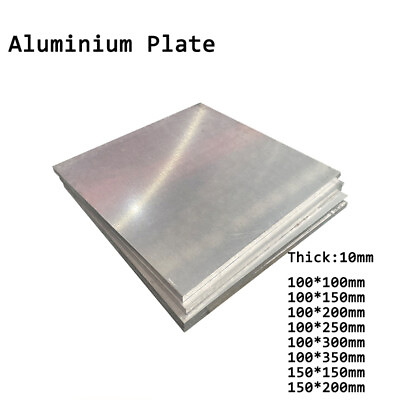 #ad Aluminum Alloy Metal Flat Sheet 100x100mm 150x200mm Aluminium Plate Thick 10mm $190.99