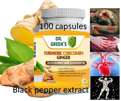 #ad Turmeric Curcumin with Ginger and Bio pepper 2600mg Triple Strength Capsules 100 $14.50
