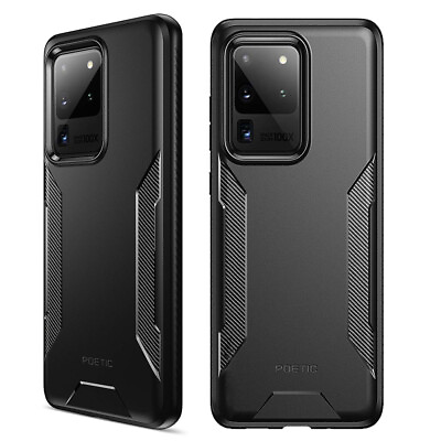 #ad Poetic Karbon Case For Galaxy S20 Ultra Slim Shockproof Protective Cover Black $7.94
