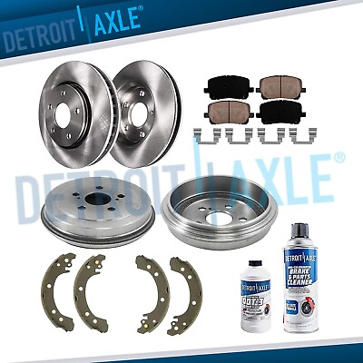 Front Rotors Rear DRUMS Brake Pads amp; Shoes for 2003 2004 2008 Toyota Corolla $133.24