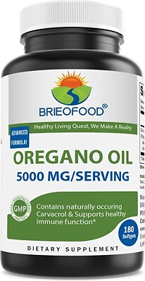 #ad Brieofood Oregano Oil 5000mg Serving 180 Softgels $15.99