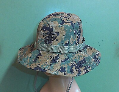 US Marine Corps USMC Woodland MARPAT Camo Jungle Boonie Sun Hat Cap All Sizes $24.99