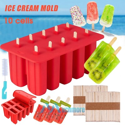 #ad #ad Frozen Popsicle Molds Maker Kit BPA Free Silicone Ice Pop Lolly Maker w Sticks $3.99