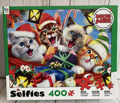 #ad Cat Selfie Christmas Together Time Puzzle 400 Pieces New Gift For Cat Lovers $14.95