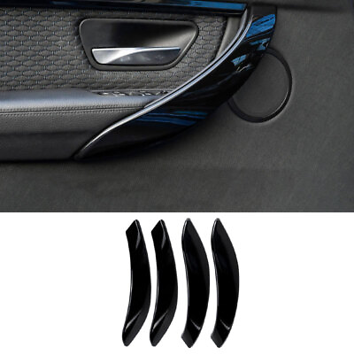 #ad Fit For 2013 2019 BMW 3 4 Series GT ABS Black Inner Door Armrest Cover Trim 4PCS $105.21