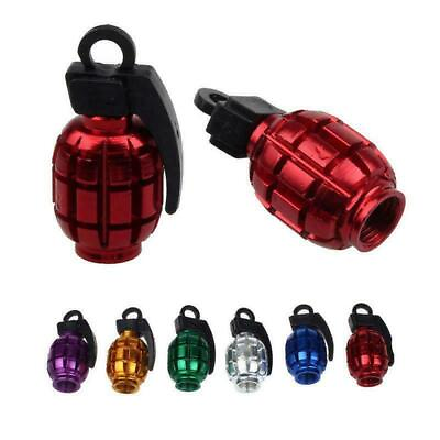 #ad 4pcs Grenade Shaped Car Wheel Tyre Valve Stem Alloy Caps Bicycle Dust Covers $1.88