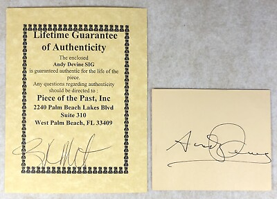 Actor ANDY DEVINE Signed Autograph quot;THE MAN WHO SHOT LIBERTY VALENCEquot; $114.76