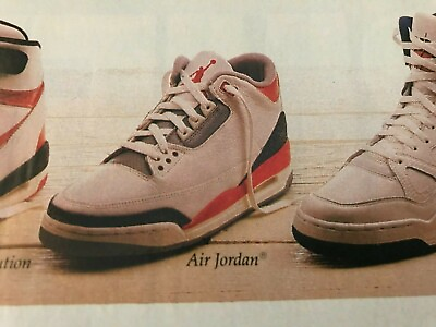 #ad 1988 NIKE AIR JORDAN III 3 Shoes Poster Print Ad AIR MAX PEGASUS FLOW STAB FORCE $9.99