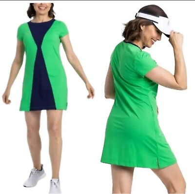 #ad Kinona Golf Dress Women#x27;s UPF 50 Spring Breeze SS NWT $179 Green Blue Size S $69.94