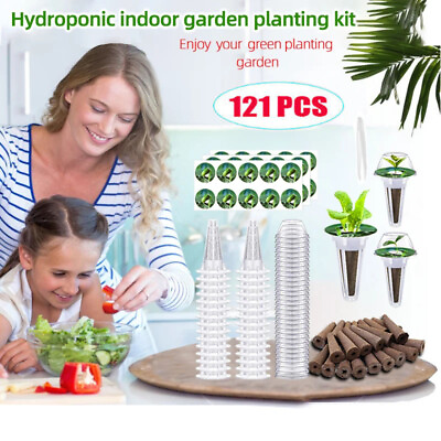 #ad 121Pcs Seed Pod Kit Hydroponics Garden Accessories Grow Anything Kit Sponge Dome $16.29