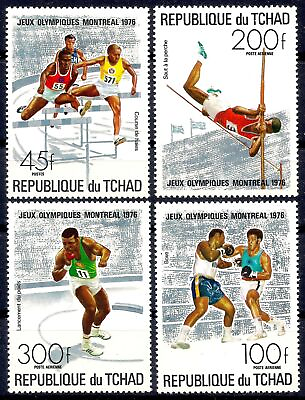 Chad 1976 Olympic Games Montreal High Jump Boxing Pole vault Hurdles 4v MNH $7.69
