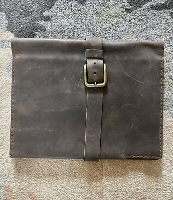#ad Brown Leather Distressed Briefcase Laptop Bag $39.99