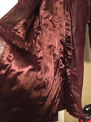#ad Bomb Boogie Soho Side Full Length Leather Coat Red. Jacket $88.00