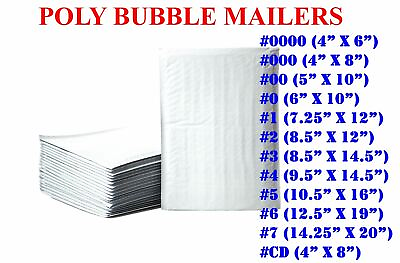 #ad Poly Bubble Mailers Padded Envelopes Protective Packaging Shipping Mailing Bags $77.78