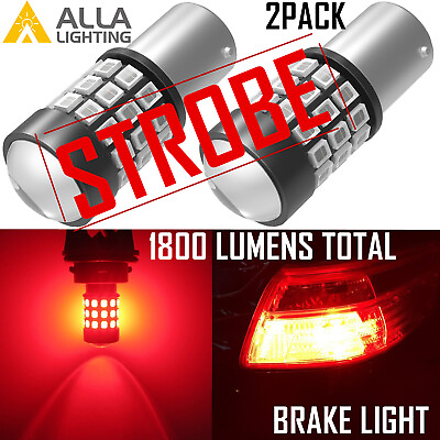 #ad Alla Lighting LED 1157 Strobe Blinking Flashing Brake Light Bulb Safety Warning $19.98